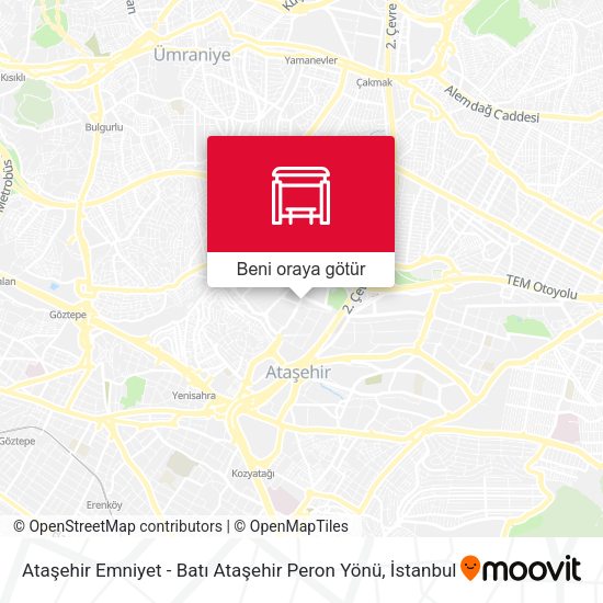 Ataşehir Emniyet - Batı Ataşehir Peron Yönü harita