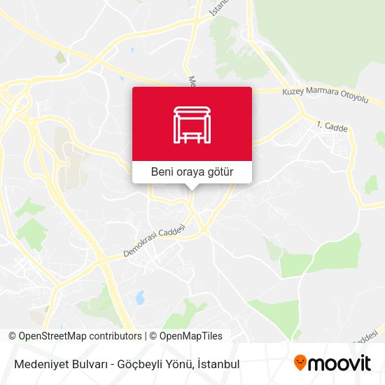 Medeniyet Bulvarı - Göçbeyli Yönü harita