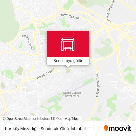 Kurtköy Mezarlığı - Sondurak Yönü harita