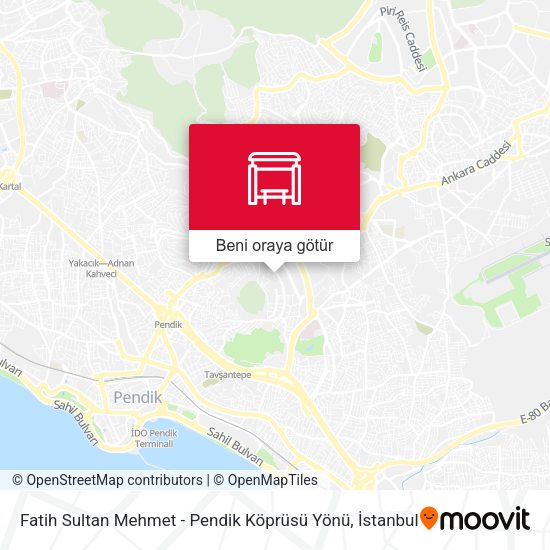 Fatih Sultan Mehmet - Pendik Köprüsü Yönü harita