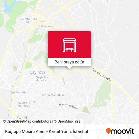 Kuştepe Mesire Alanı - Kartal Yönü harita