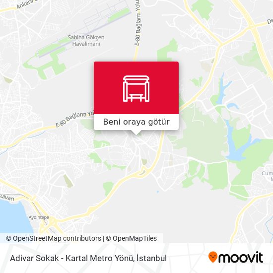 Adivar Sokak - Kartal Metro Yönü harita