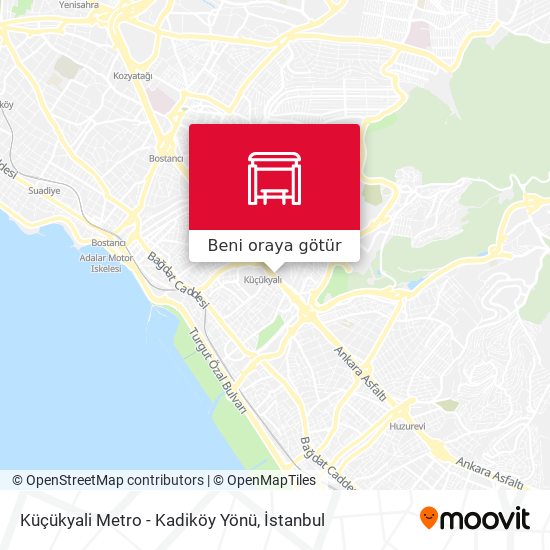 Küçükyali Metro - Kadiköy Yönü harita
