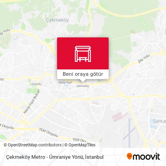 Çekmeköy Metro - Ümraniye Yönü harita