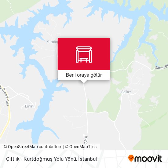 Çiftlik - Kurtdoğmuş Yolu Yönü harita