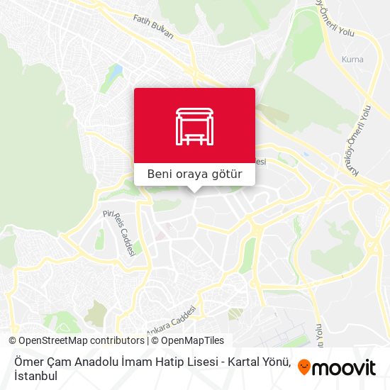 Ömer Çam Anadolu İmam Hatip Lisesi - Kartal Yönü harita