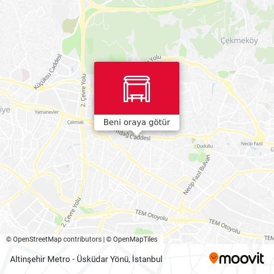 Altinşehir Metro - Üsküdar Yönü harita