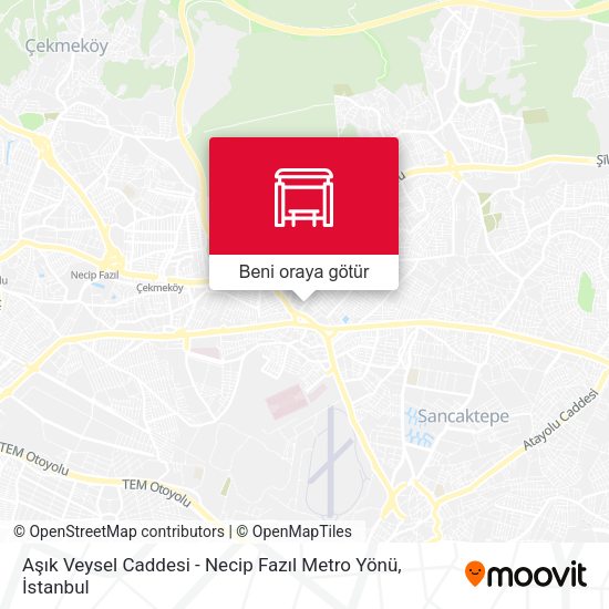 Aşık Veysel Caddesi - Necip Fazıl Metro Yönü harita