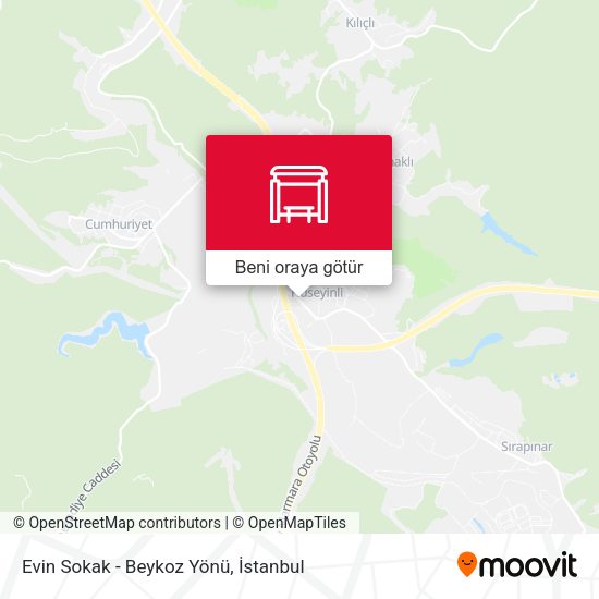 Evin Sokak - Beykoz Yönü harita