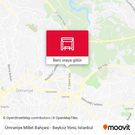 Ümraniye Millet Bahçesi - Beykoz Yönü harita