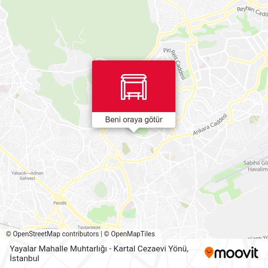 Yayalar Mahalle Muhtarlığı - Kartal Cezaevi Yönü harita