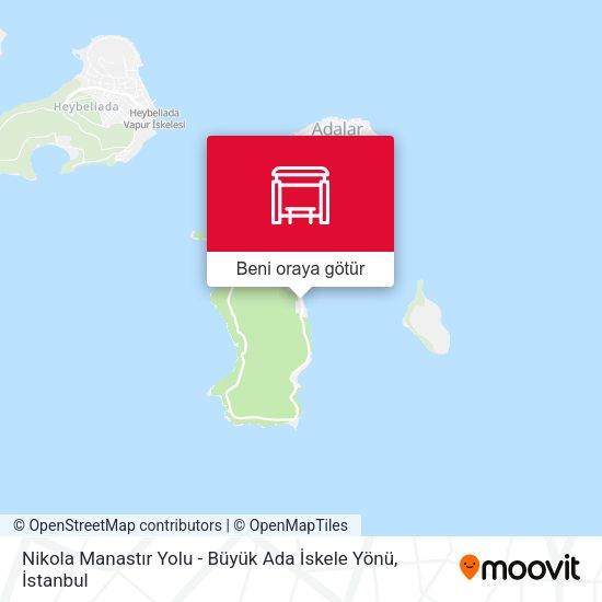 Nikola Manastır Yolu - Büyük Ada İskele Yönü harita