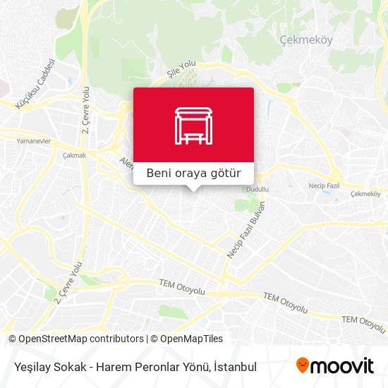 Yeşilay Sokak - Harem Peronlar Yönü harita