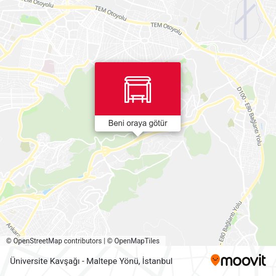 Üniversite Kavşağı - Maltepe Yönü harita