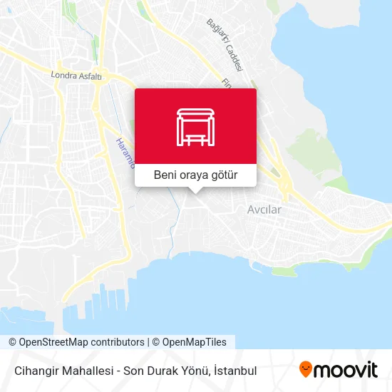 Cihangir Mahallesi - Son Durak Yönü harita