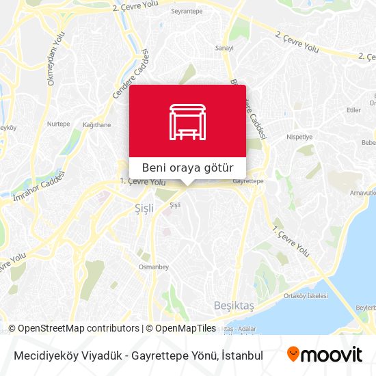 Mecidiyeköy Viyadük - Gayrettepe Yönü harita
