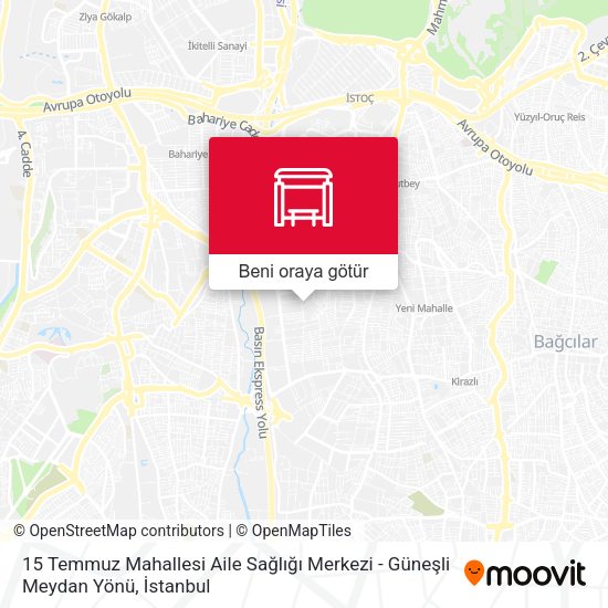 15 Temmuz Mahallesi Aile Sağlığı Merkezi - Güneşli Meydan Yönü harita