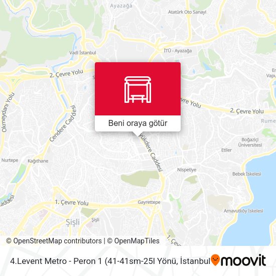 4.Levent Metro - Peron 1 harita