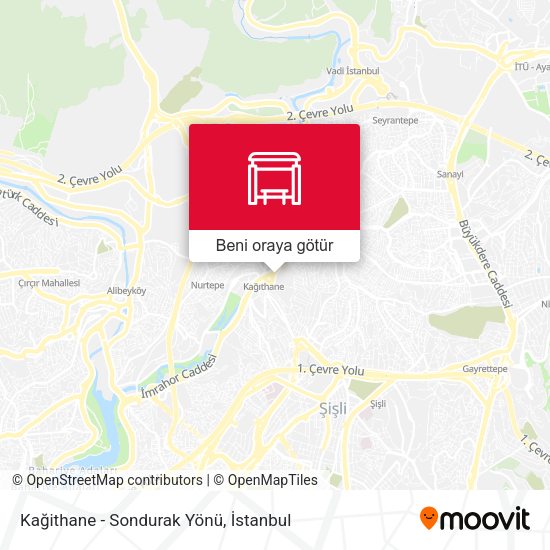 Kağithane - Sondurak Yönü harita