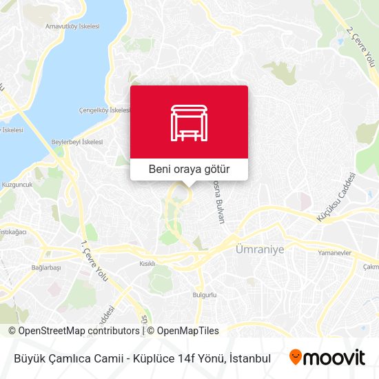 Büyük Çamlıca Camii - Küplüce 14f Yönü harita