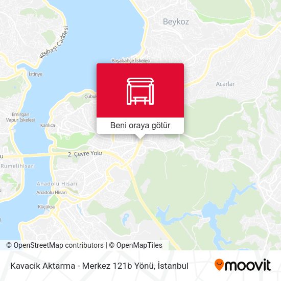 Kavacik Aktarma - Merkez 121b Yönü harita