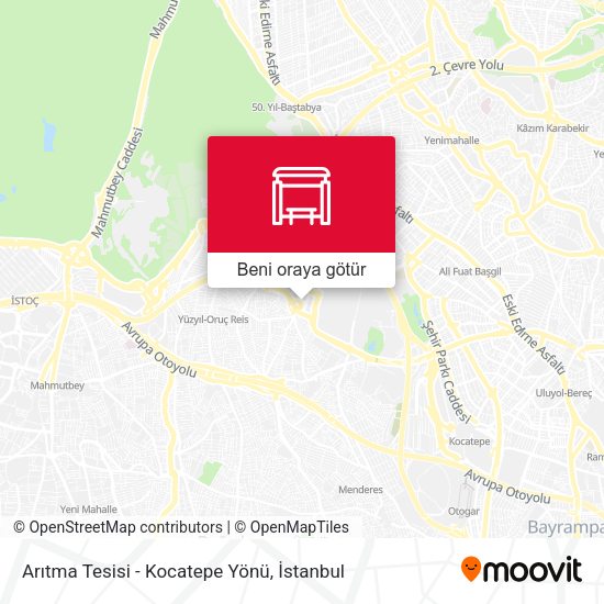 Arıtma Tesisi - Kocatepe Yönü harita