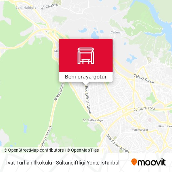 İvat Turhan İlkokulu - Sultançiftligi Yönü harita