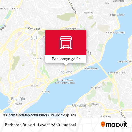 Barbaros Bulvari - Levent Yönü harita