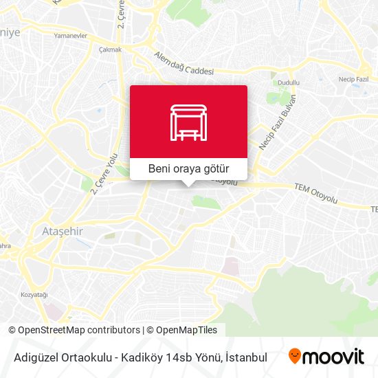 Adigüzel Ortaokulu - Kadiköy 14sb Yönü harita