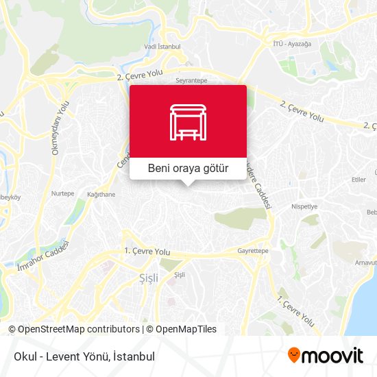 Okul - Levent Yönü harita