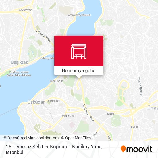 15 Temmuz Şehitler Köprüsü - Kadiköy Yönü harita