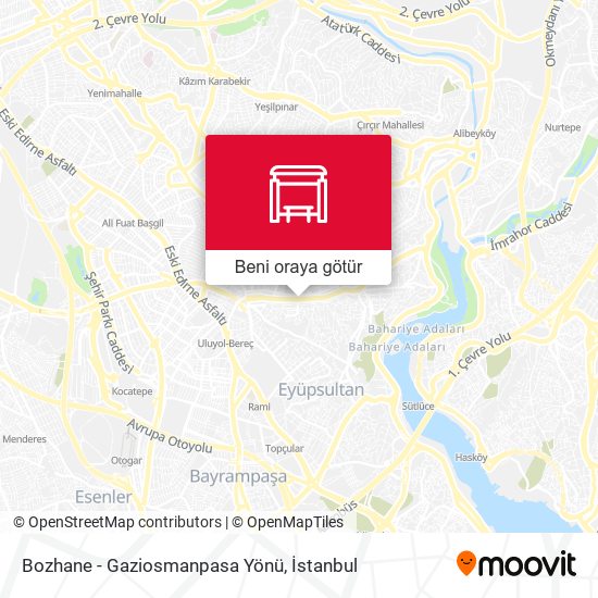 Bozhane - Gaziosmanpasa Yönü harita