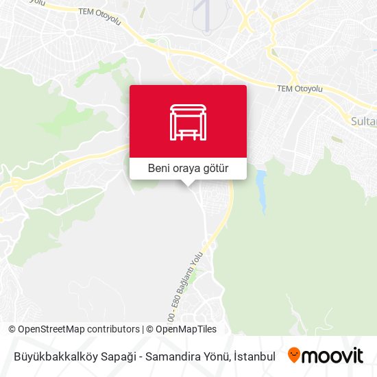 Büyükbakkalköy Sapaği - Samandira Yönü harita