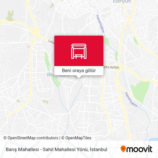 Barış Mahallesi - Sahil Mahallesi Yönü harita