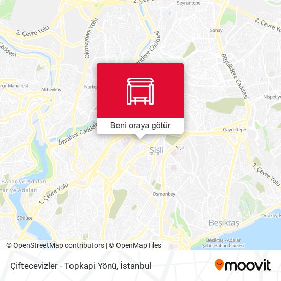 Çiftecevizler - Topkapi Yönü harita