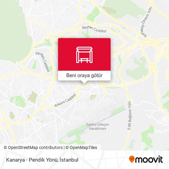 Kanarya - Pendik Yönü harita