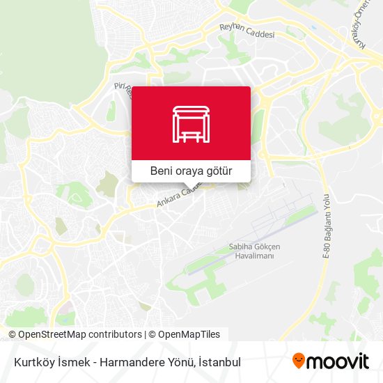 Kurtköy İsmek - Harmandere Yönü harita