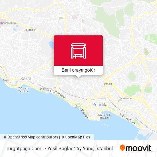 Turgutpaşa Camii - Yesil Baglar 16y Yönü harita
