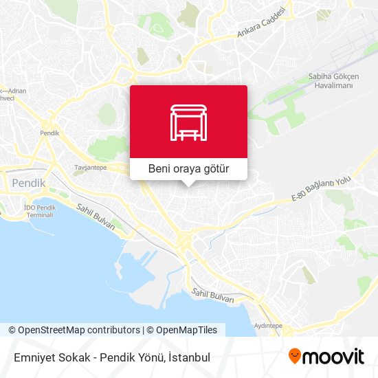 Emniyet Sokak - Pendik Yönü harita