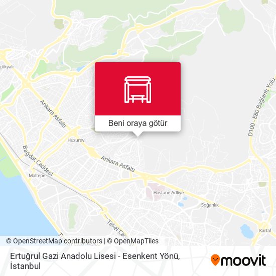Ertuğrul Gazi Anadolu Lisesi  - Esenkent Yönü harita
