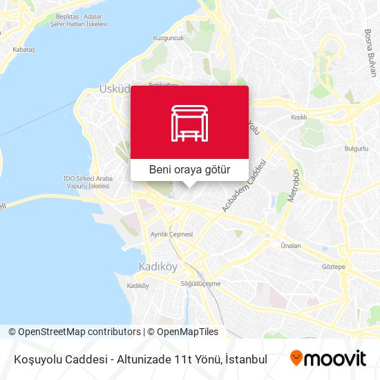 Koşuyolu Caddesi - Altunizade 11t Yönü harita