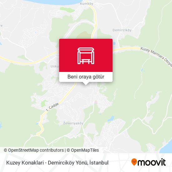 Kuzey Konaklari  - Demirciköy Yönü harita