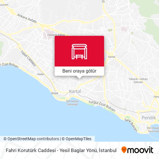 Fahri Korutürk Caddesi - Yesil Baglar Yönü harita