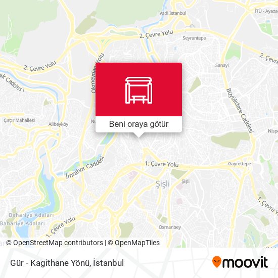 Gür - Kagithane Yönü harita