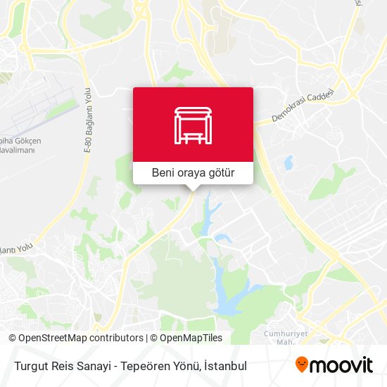 Turgut Reis Sanayi - Tepeören Yönü harita