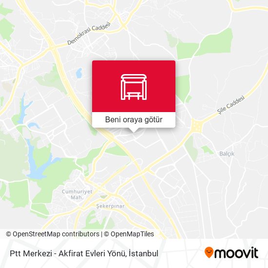 Ptt Merkezi - Akfirat Evleri Yönü harita