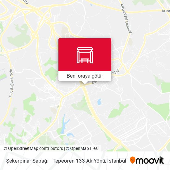 Şekerpinar Sapaği - Tepeören 133 Ak Yönü harita