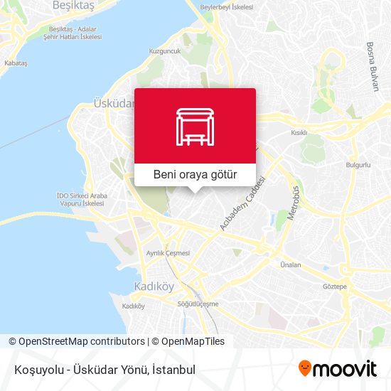 Koşuyolu - Üsküdar Yönü harita