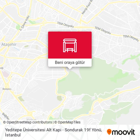 Yeditepe Üniversitesi Alt Kapi - Sondurak 19f Yönü harita