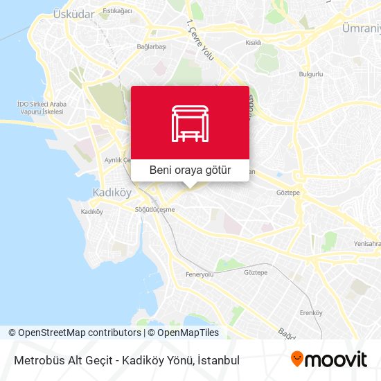 Metrobüs Alt Geçit - Kadiköy Yönü harita